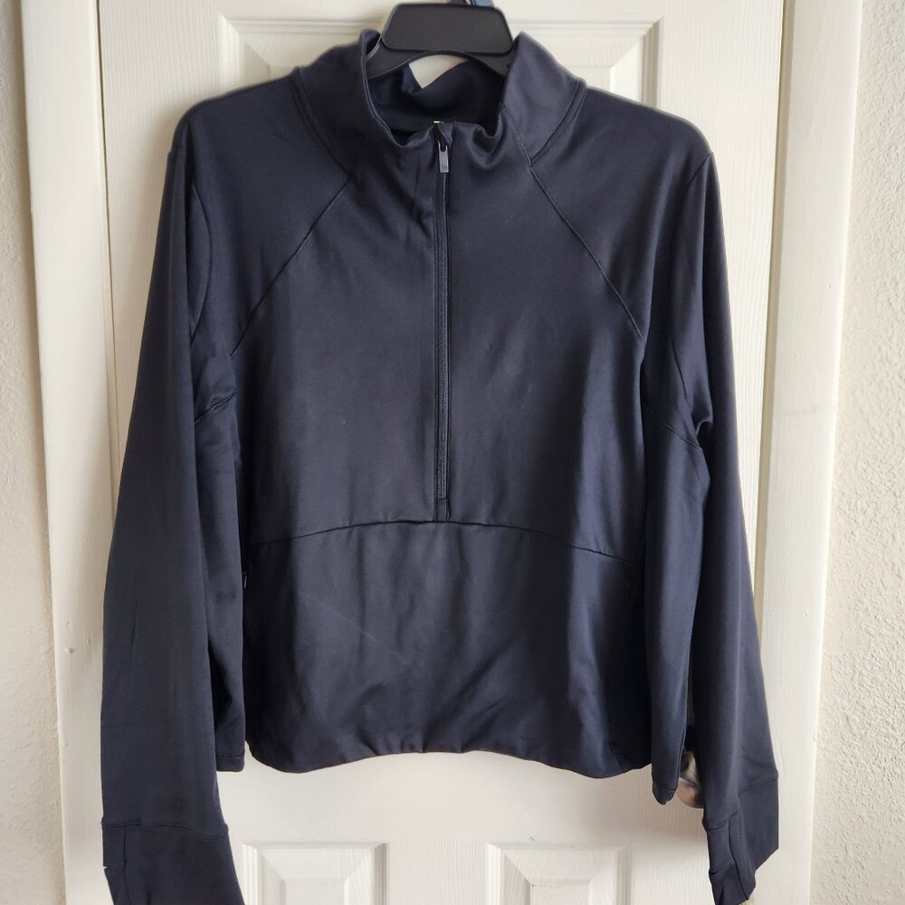 All In Motion Womens Jacket 1/2 Zip Pullover Long Sleeve Top 4X Black NWT